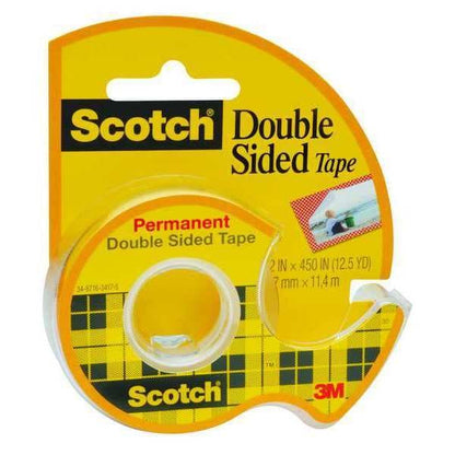 Double Sided Tape, Permanent, 1/2x450 in.