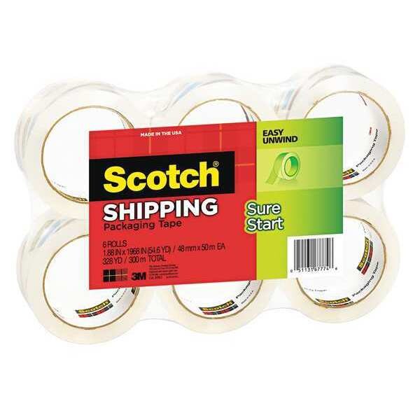 Packaging Tape, 1.88 x 1968 in., PK6