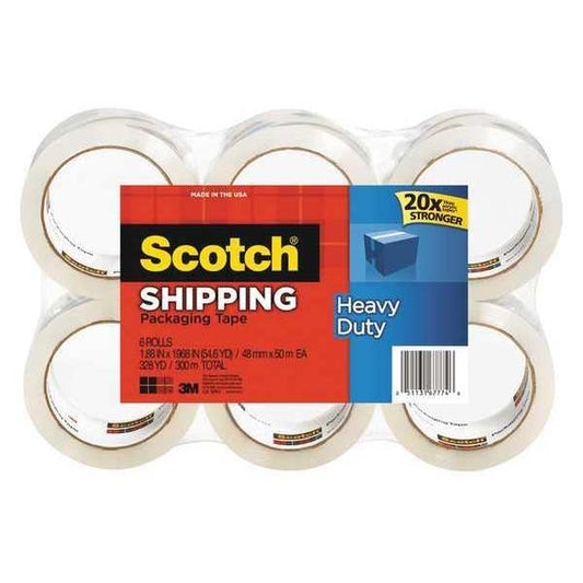 Heavy Duty Packaging Tape, Clear, PK6