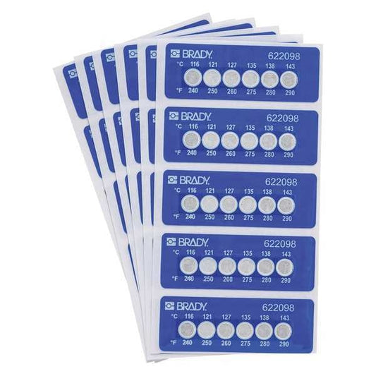 2.205" x 0.787" Temperature-Indicating Labels, Pk30