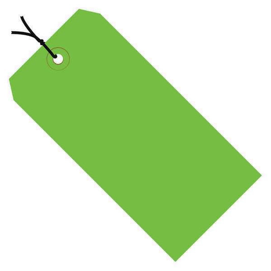 Shipping Tags, Pre-Strung, 13 Pt., 3 3/4" x 1 7/8", Green, 1000/Case