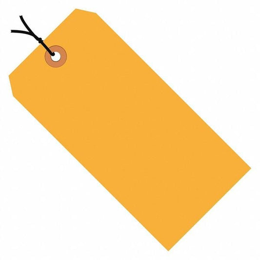 Shipping Tags, Pre-Strung, 13 Pt., 3 3/4" x 1 7/8", Fluorescent Orange, 1000/Case