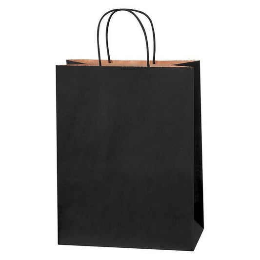Tinted Shopping Bags, 10" x 5" x 13", Black, 250/Case