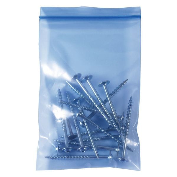VCI Reclosable Poly Bags, 8" L, 6" W, Blue