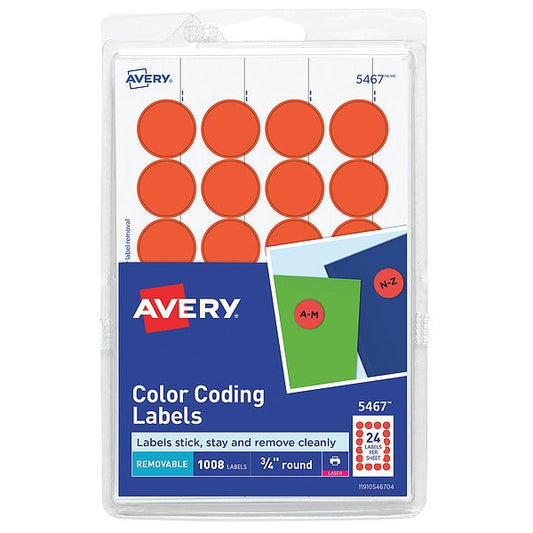 Avery® WeatherProof™ Mailing Labels, TrueBlock® Technology, Permanent Adhesive, 1" x 2-5/8", 1,500 Labels (5520)