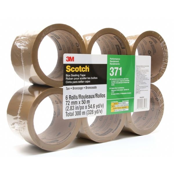Carton Sealing Tape, 50m L, 72mm W, PK6