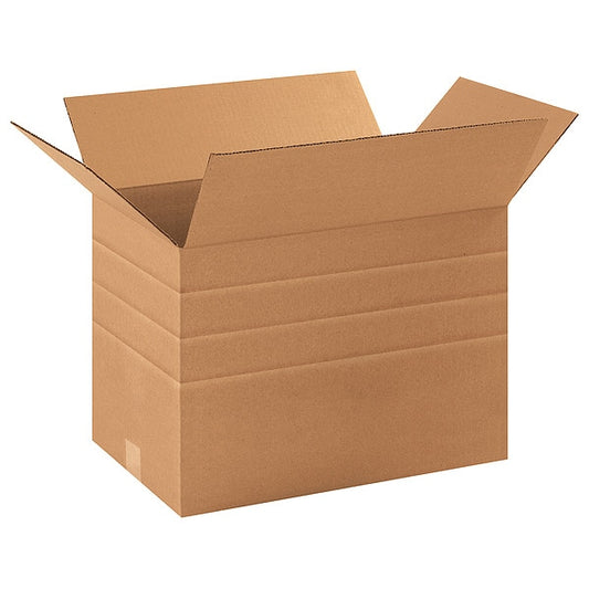 Multi-Depth Corrugated Boxes, 17 1/4" x 11 1/2 x 12", Kraft, 25/Bundle