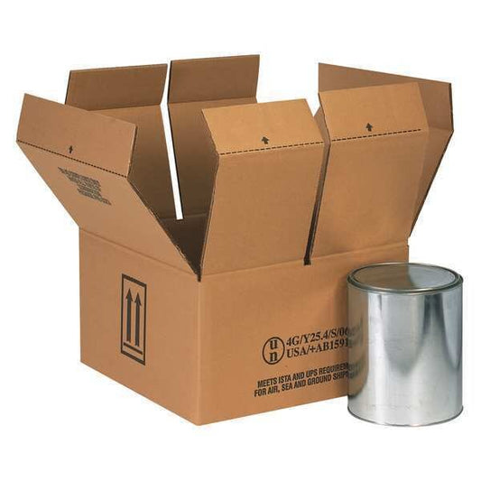 Haz Mat Boxes, 4 - 1 Gallon, 14 1/4" x 14 1/4" x 7 5/8", Kraft, 10/Bundle