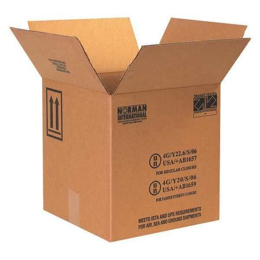 Plastic Jug Haz Mat Boxes, 4 - 1 Gallon, 12 1/4" x 12 1/4" x 12 3/4", Kraft, 20/Bundle