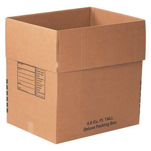 Deluxe Packing Boxes, 24" x 18" x 24", Kraft, 10/Each