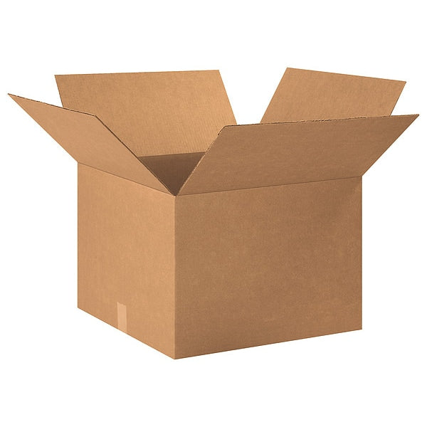 Corrugated Boxes, 20" x 20" x 14", Kraft, 15/Bundle