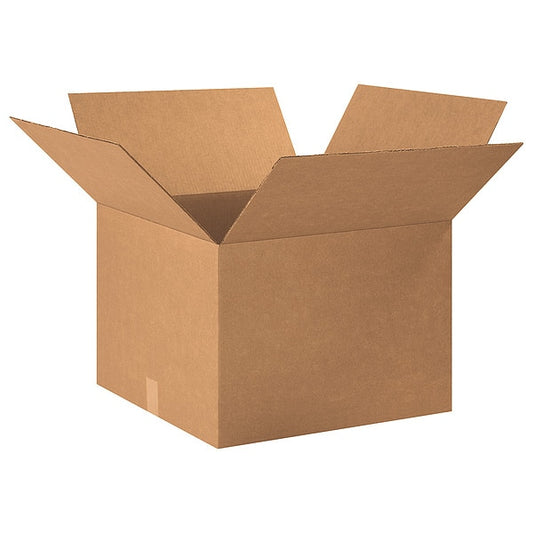Corrugated Boxes, 20" x 20" x 14", Kraft, 15/Bundle