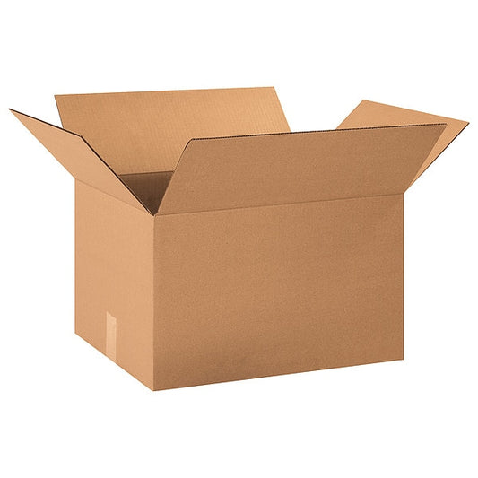 Corrugated Boxes, 20" x 15" x 12", Kraft, 25/Bundle
