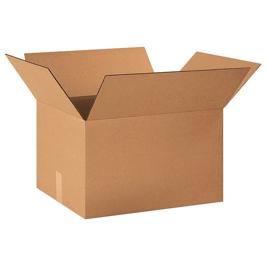 Corrugated Boxes, 20" x 16" x 12", Kraft, 25/Bundle