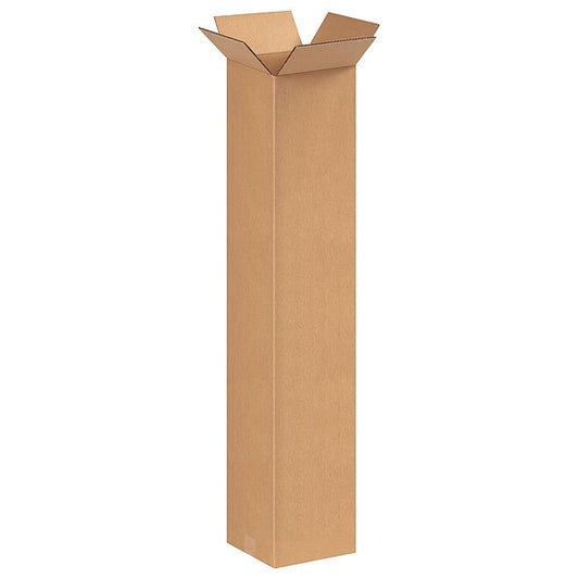 Tall Corrugated Boxes, 8" x 8" x 40", Kraft, 20/Bundle