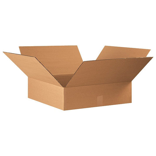 Flat Corrugated Boxes, 22" x 22" x 6", Kraft, 15/Bundle