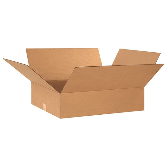 Flat Corrugated Boxes, 24" x 20" x 6", Kraft, 10/Bundle
