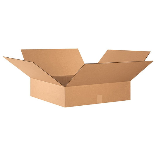 Flat Corrugated Boxes, 24" x 24" x 6", Kraft, 10/Bundle