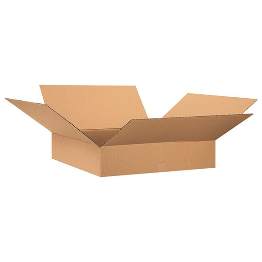 Flat Corrugated Boxes, 28" x 28" x 6", Kraft, 10/Bundle
