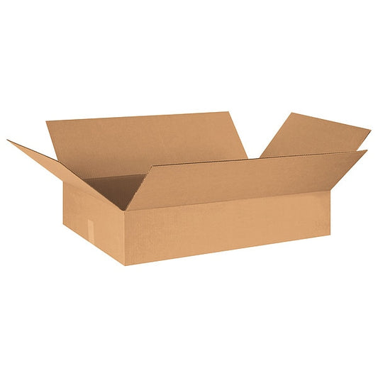 Flat Corrugated Boxes, 30" x 20" x 6", Kraft, 15/Bundle