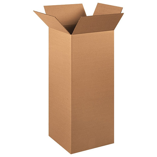 Tall Corrugated Boxes, 12" x 12" x 30", Kraft, 15/Bundle