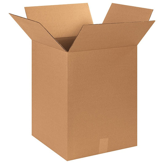 Corrugated Boxes, 15" x 15" x 20", Kraft, 25/Bundle