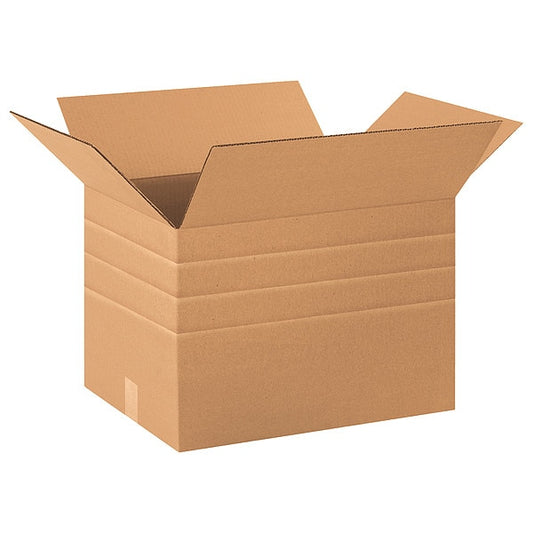 Multi-Depth Corrugated Boxes, 20" x 12" x 12", Kraft, 20/Bundle