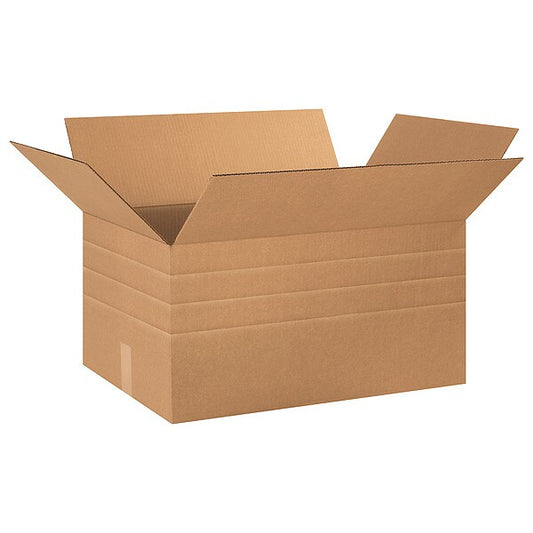 Multi-Depth Corrugated Boxes, 24" x 16" x 12", Kraft, 15/Bundle