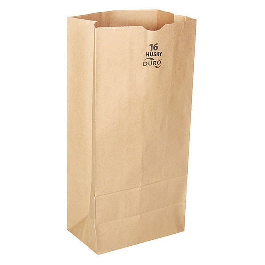 Grocery Bag, Brn, 16" L, 7-3/4"W, PK400