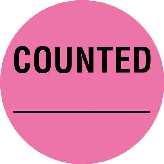 Inventory Control Label Pink, Counted, Pk1000