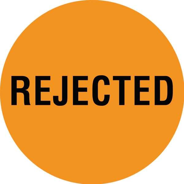 Circle Inventory Control Label, Rejected, Orange, Pk1000