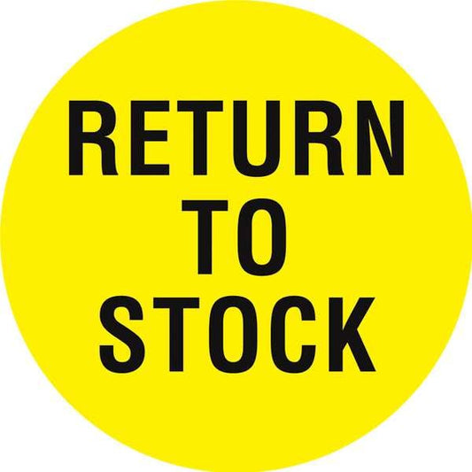 Circle Inventory Control Label, Return to Stock, Yellow, Pk1000