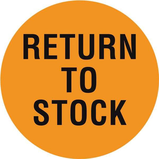 Circle Inventory Control Label, Return to Stock, Orange, Pk1000