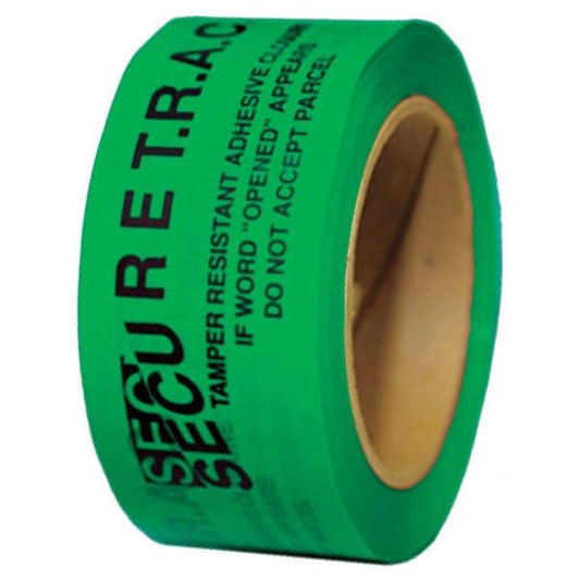 Tamper Evident Tape, Green, 2Inx180Ft