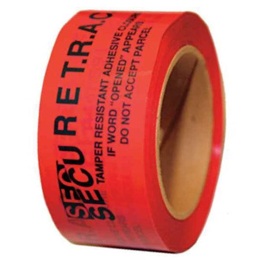Tamper Evident Tape, Red, 2 In x 180 Ft