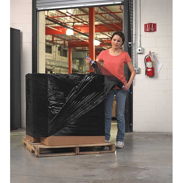Stretch Wrap, 20" W x 1000 ft. L, 80 ga, Cast Style, Black, Standard Duty