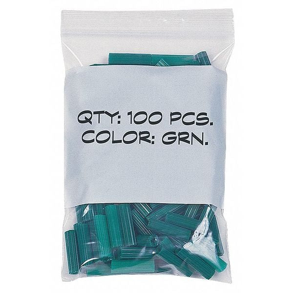 Reclosable Poly Bag, Zip Seal, 10 in L, 4 in W, 2 mil Thick, Low Density Polyethylene (LDPE), Clear