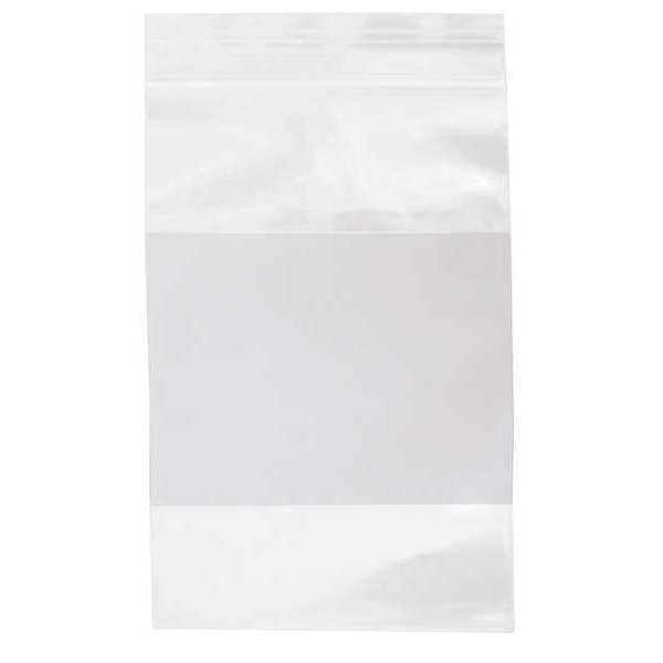 Reclosable Poly Bag, Zip Seal, 6 in L, 4 in W, 4 mil Thick, Low Density Polyethylene (LDPE), Clear