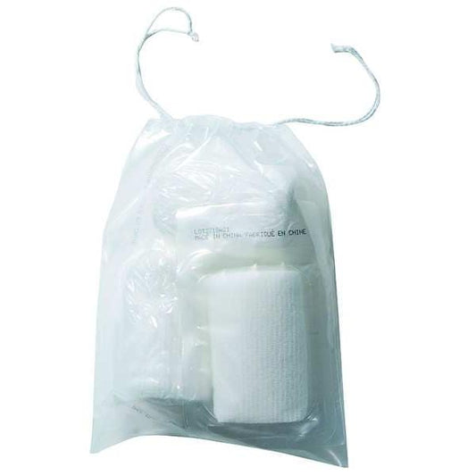 Reclosable Poly Bag, Drawstring, 10 in L, 6 in W, 2 mil Thick, Low Density Polyethylene (LDPE)