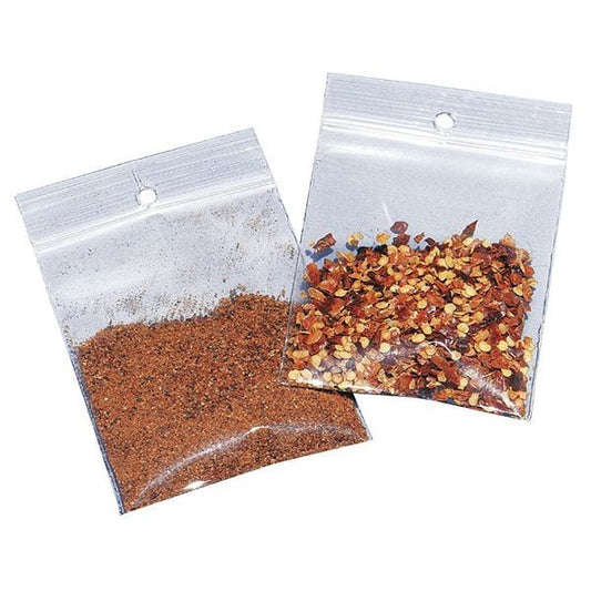 Reclosable Poly Bag, Zip Seal, 5 in L, 3 in W, 2 mil Thick, Polypropylene (PP), Clear