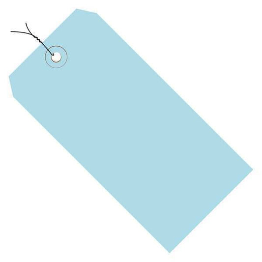 Shipping Tags, Pre-Wired, 13 Pt., 4 3/4" x 2 3/8", Light Blue, 1000/Case