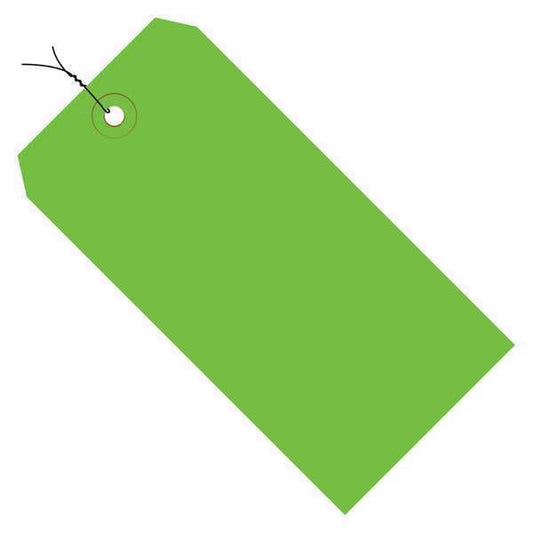 Shipping Tags, Pre-Wired, 13 Pt., 3 1/4" x 1 5/8", Green, 1000/Case