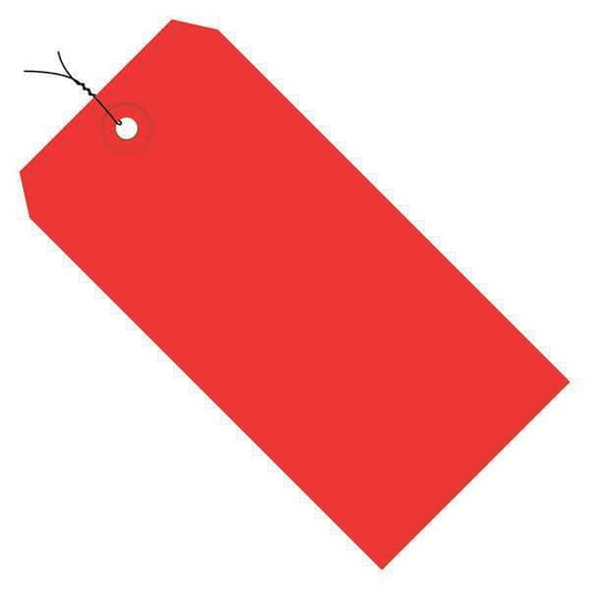 Shipping Tags, Pre-Wired, 13 Pt., 3 3/4" x 1 7/8", Red, 1000/Case