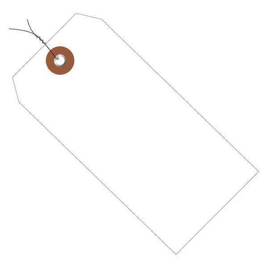 Plastic Shipping Tags, Pre-Wired, 6 1/4" x 3 1/8", White, 100/Case