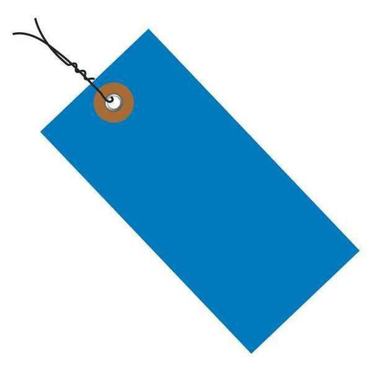 Tyvek® Shipping Tags, Pre-Wired, 5 1/4" x 2 5/8", Blue, 100/Case
