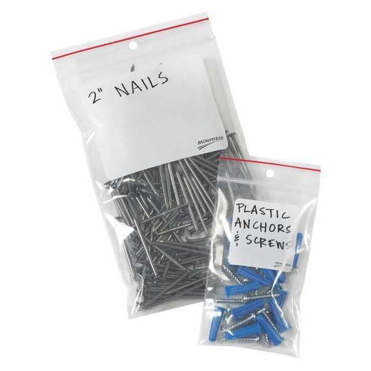 White Block Poly Bags, 5" x 8", 4 mil, Clear, 1000 PK