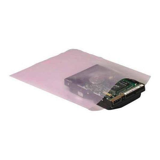 Anti-Static Poly Bags, 12" x 24", 6 mil, Pink, 250 PK
