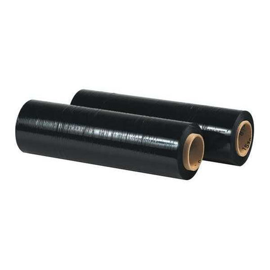 Blown Hand Stretch Film, 15x80Gx1500f, PK4, 15" W x 1500' L, Black