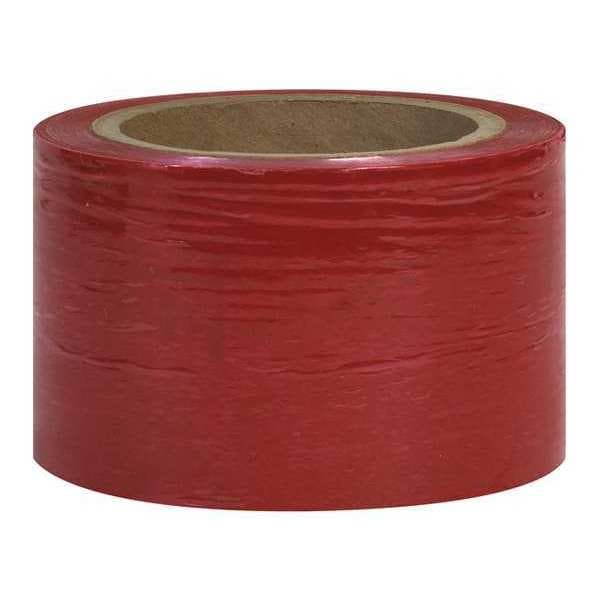 Bundling Stretch Film, 3x80 Gx1000ft, PK18, 3" W x 1000 ft. L, 80 ga., Cast Style, Red
