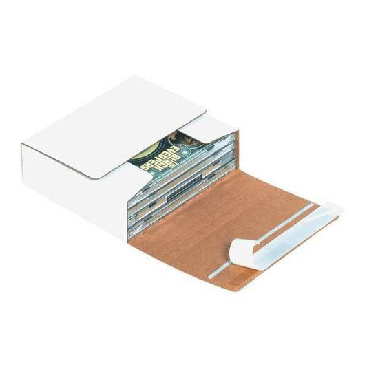 Self-Seal CD Mailers, 5 3/4" x 5 1/16" x 1 3/4", White, 200/Bundle